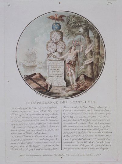 Independence of the United States, Engraved by L. Roger, 1786 by Jean Duplessis Bertaux